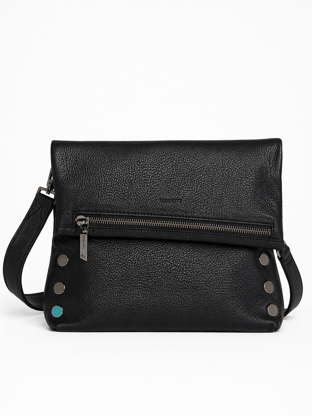 Hammitt VIP Medium Black Gunmetal Leather Crossbody w/ Box & Dust Bag